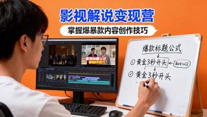 影视解说变现营：通过30+实战案例爆款内容创作技巧，掌握影视解说盈利密码-桀创项目掘金社