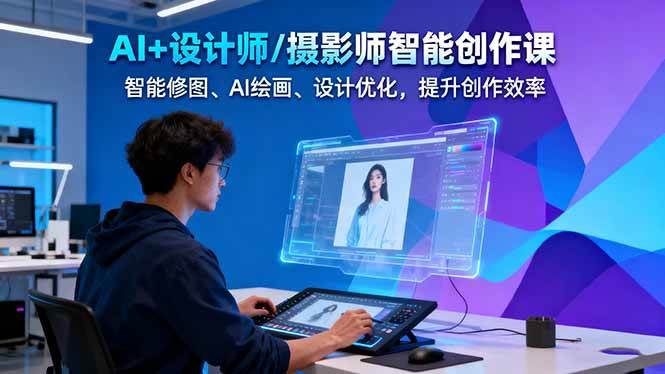 AI+设计师/摄影师智能创作课:智能修图、AI绘画、设计优化,提升创作效率-桀创项目掘金社