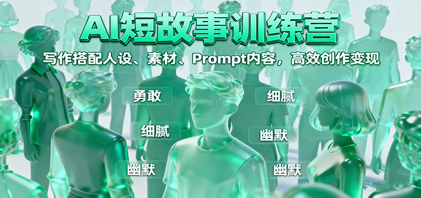 AI短故事训练营：写作搭配人设、素材、Prompt内容，高效创作变现-桀创项目掘金社