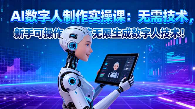 AI数字人制作实操课：无需技术，新手可操作，免费无限生成数字人技术！-桀创项目掘金社