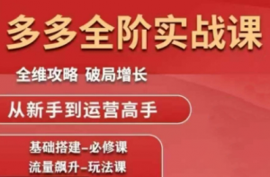 大炮·拼多多全阶实战课程(更新10月)-桀创项目掘金社