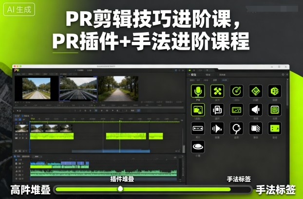 PR剪辑技巧进阶课，PR插件+手法进阶课程-桀创项目掘金社