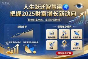 人生跃迁智慧课,把据2025财富增长新动向-桀创项目掘金社