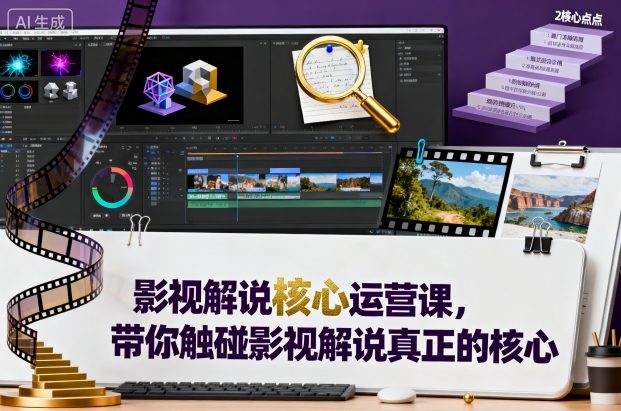 影视解说核心运营课，带你触碰影视解说真正的核心-桀创项目掘金社