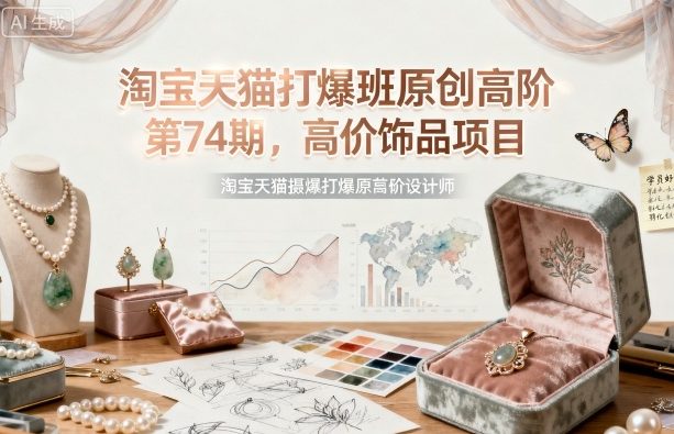 淘宝天猫打爆班原创高阶第74期，高价饰品项目-桀创项目掘金社