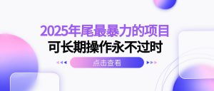 2025年尾最暴力的项目可长期操作永不过时-桀创项目掘金社