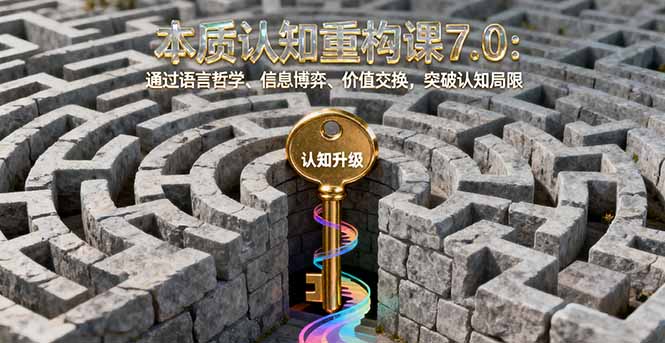本质认知重构课7.0：通过语言哲学、信息博弈、价值交换，突破认知局限-桀创项目掘金社