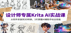 设计师专属Krita AI实战课:从软件安装到3D转换,3天掌握AI辅助手绘全技能-桀创项目掘金社