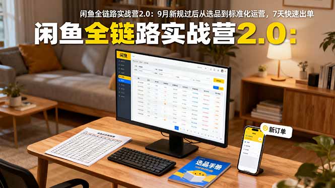 闲鱼全链路实战营2.0：9月新规过后从选品到标准化运营，7天快速出单-桀创项目掘金社