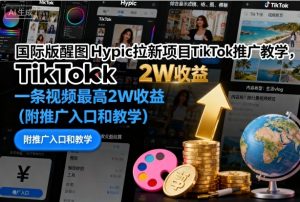国际版醒图Hypic拉新项目TikTok推广教学，一条视频最高2W收益(附推广入口和教学)-桀创项目掘金社