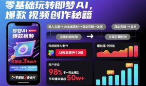零基础玩转即梦AI,爆款视频创作秘籍-桀创项目掘金社