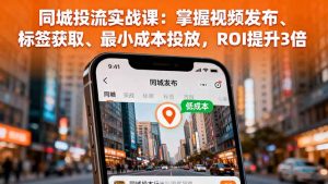 同城投流实战课：掌握视频发布、标签获取、最小成本投放，ROI提升3倍-桀创项目掘金社