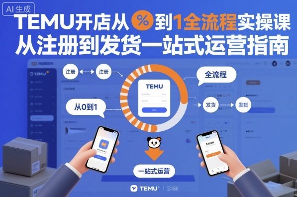 TEMU开店从0到1全流程实操课,从注册到发货一站式运营指南-桀创项目掘金社