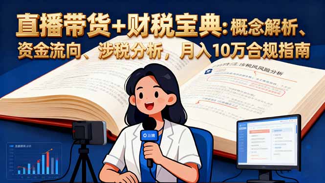 直播带货+财税宝典:概念解析、资金流向、涉税分析,月入10万合规指南-桀创项目掘金社