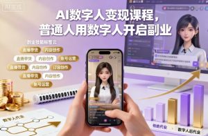 AI数字人变现课程，普通人用数字人开启副业-桀创项目掘金社