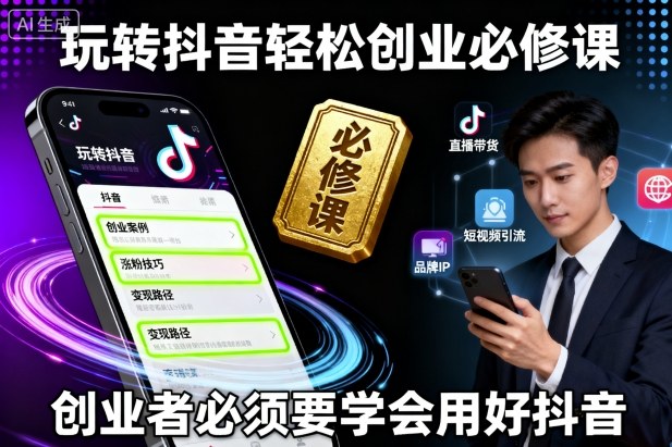 玩转抖音轻松创业必修课，创业者必须要学会用好抖音-桀创项目掘金社