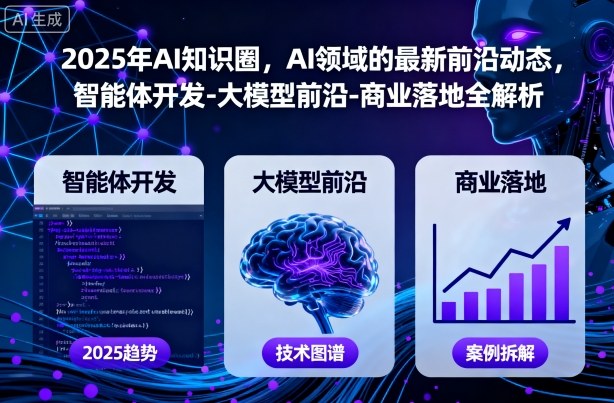 2025年AI知识圈，AI领域的最新前沿动态，智能体开发-大模型前沿-商业落地全解析-桀创项目掘金社