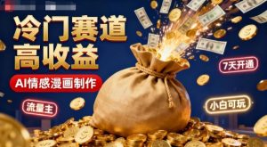 公众号冷门赛道，用AI做情感漫画，7天开通流量主，操作简单，小白可玩-桀创项目掘金社