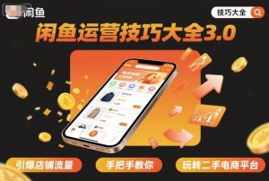 闲鱼运营技巧大全3.0，引爆店铺流量，手把手教你玩转二手电商平台-桀创项目掘金社