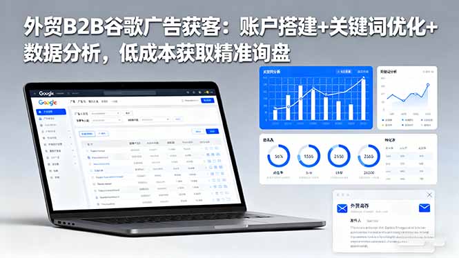 外贸B2B 谷歌广告获客:账户搭建+关键词优化+数据分析 低成本获取精准询盘-桀创项目掘金社