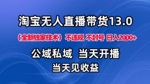 淘宝无人直播13.0,公域私域技术,不封号,不违规布局下半年旺季赛道,日入1K+(独家技术)【揭秘】-桀创项目掘金社