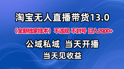 淘宝无人直播13.0，公域私域技术，不封号，不违规布局下半年旺季赛道，日入1K+(独家技术)【揭秘】-桀创项目掘金社