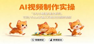 AI视频制作实操,飞天/小橘猫/美女系列,可灵/ViduAl/通义万相文生图转视频-桀创项目掘金社