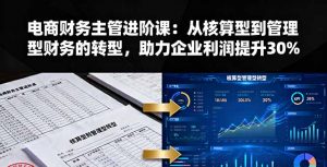 电商财务主管进阶课:从核算型到管理型财务的转型,助力企业利润提升30%-桀创项目掘金社