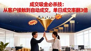 吸金成交营销必杀技：从客户接触到自动成交，单日成交率翻3倍-桀创项目掘金社