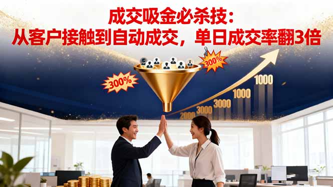 吸金成交营销必杀技:从客户接触到自动成交,单日成交率翻3倍-桀创项目掘金社