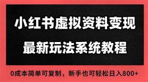 2025小红书虚拟资料最新开店运营教程，搜索流变现玩法，一人多店0成本...-桀创项目掘金社