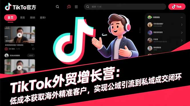 TikTok外贸增长营:低成本获取海外精准客户,实现公域引流到私域成交闭环-桀创项目掘金社