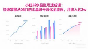 2025小红书水晶账号速成课:快速掌握从0-1水晶账号孵化全流程,月收入达2w-桀创项目掘金社