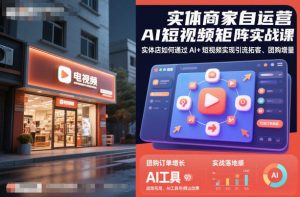 实体商家自运营AI短视频矩阵实战课，实体店如何通过AI+短视频实现引流拓客、团购增量-桀创项目掘金社