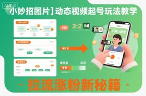 小妙招图片＋动态视频起号玩法教学，拉流涨粉新秘籍-桀创项目掘金社
