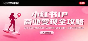 小红书IP商业变现全攻略:定位跃迁+爆款流量+私域裂变+直播转化,高利润闭环搭建-桀创项目掘金社
