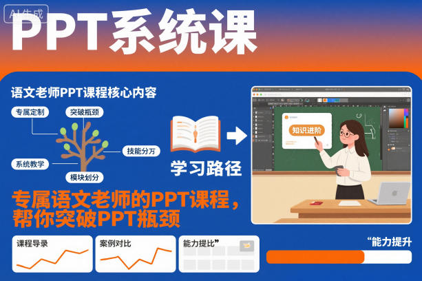 PPT系统课,专属语文老师的PPT课程,帮你突破PPT瓶颈-桀创项目掘金社