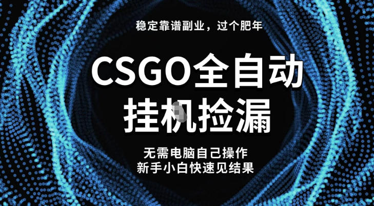 【稳定副业】全球最热门游戏CSGO全自动捡漏，最新玩法，新手小白日入5张+【揭秘】-桀创项目掘金社