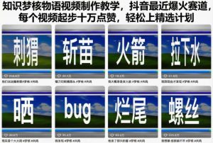 知识梦核物语视频制作教学，抖音最近爆火赛道，每个视频起步十万点赞，轻松上精选计划-桀创项目掘金社