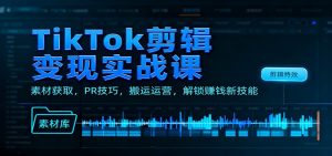 TikTok剪辑变现实战课：素材获取，PR技巧，搬运运营，解锁赚钱新技能-桀创项目掘金社