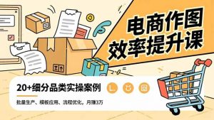 电商作图效率提升课，批量生产、模板应用、流程优化，20+细分品类实操案例，月赚3万-桀创项目掘金社