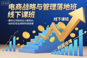 电商战略与管理落地班线下课，教你公司如何从小做到大，如何实现业绩和利润倍增【录音】-桀创项目掘金社