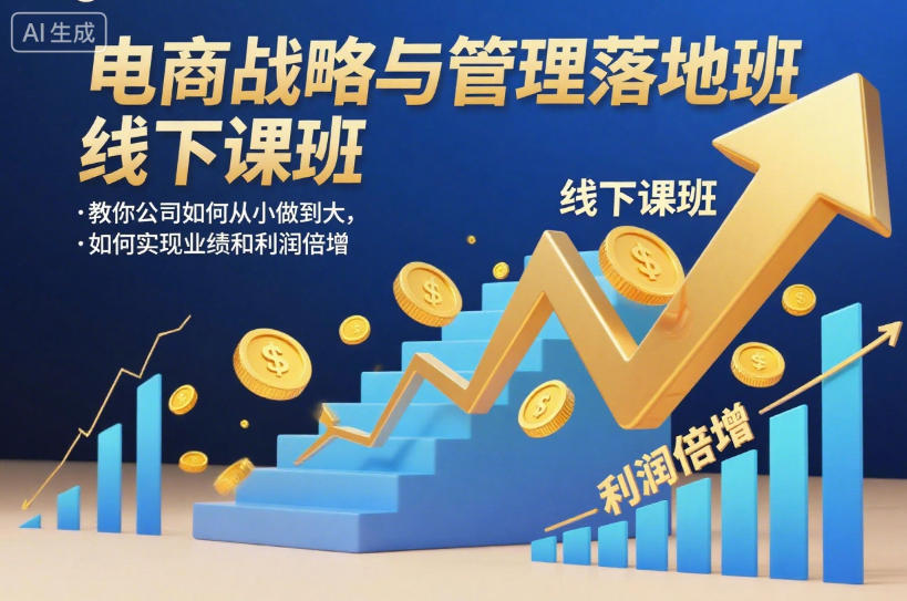 电商战略与管理落地班线下课,教你公司如何从小做到大,如何实现业绩和利润倍增【录音】-桀创项目掘金社