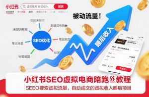 小红书SEO虚拟电商陪跑教程，实现seo搜索被动流量，自动成交的被动收入睡后项目-桀创项目掘金社