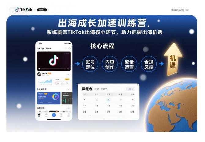 出海成长加速训练营，系统覆盖TikTok出海核心环节，助力把握出海机遇(更新)-桀创项目掘金社