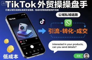 TikTok外贸操盘手，打通公域引流到私域成交全链路，低成本获取高质量海外询盘-桀创项目掘金社