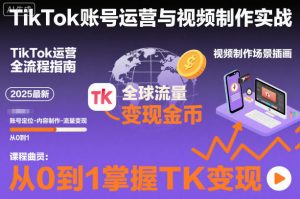2025最新TikTok账号运营与视频制作实战全流程，从0到1掌握TK变现(含11月最新TK搬运技术)-桀创项目掘金社