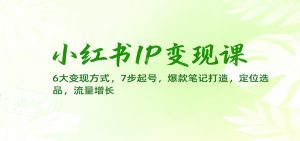 小红书IP变现课:6大变现方式,7步起号,爆款笔记打造,定位选品,流量增长-桀创项目掘金社