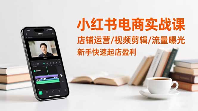 小红书电商实战课：店铺运营/视频剪辑/流量曝光，新手快速起店盈利-桀创项目掘金社