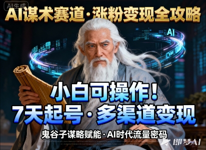 AI谋术赛道,涨粉快速,变现方式多样,小白可操作-桀创项目掘金社